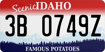 ID license plate 3B0749Z