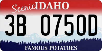 ID license plate 3B0750D