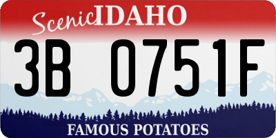 ID license plate 3B0751F