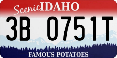 ID license plate 3B0751T