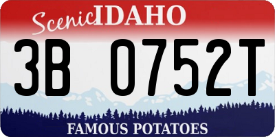 ID license plate 3B0752T