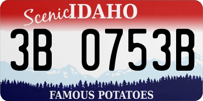 ID license plate 3B0753B