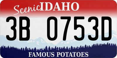 ID license plate 3B0753D