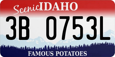 ID license plate 3B0753L