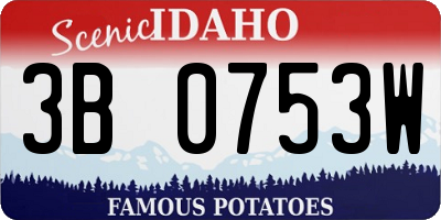 ID license plate 3B0753W