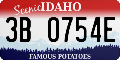 ID license plate 3B0754E