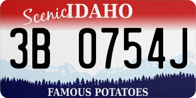 ID license plate 3B0754J