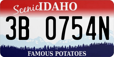 ID license plate 3B0754N