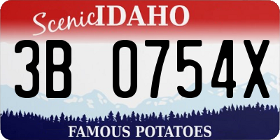 ID license plate 3B0754X