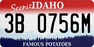 ID license plate 3B0756M