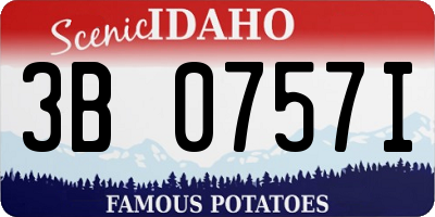 ID license plate 3B0757I