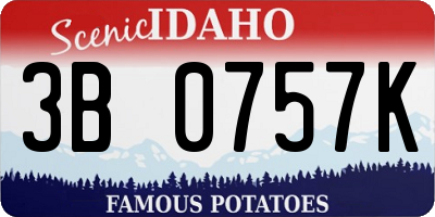 ID license plate 3B0757K