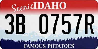 ID license plate 3B0757R