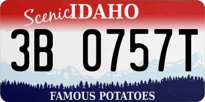 ID license plate 3B0757T