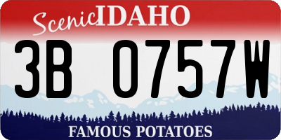 ID license plate 3B0757W