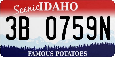 ID license plate 3B0759N