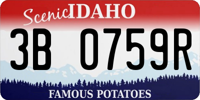 ID license plate 3B0759R