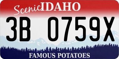 ID license plate 3B0759X