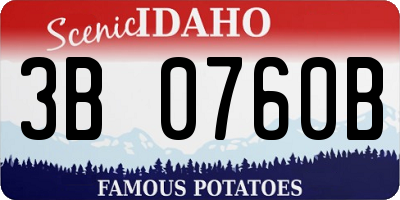 ID license plate 3B0760B