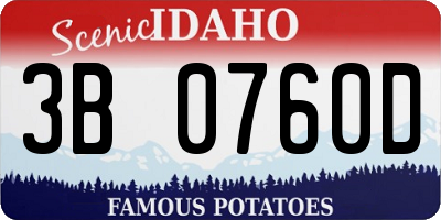 ID license plate 3B0760D