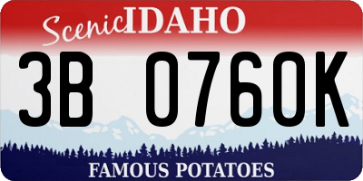 ID license plate 3B0760K
