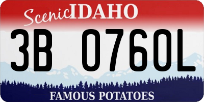 ID license plate 3B0760L