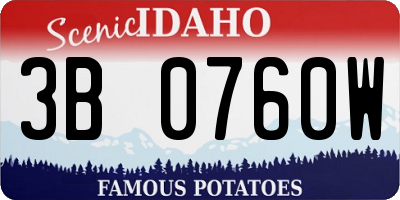 ID license plate 3B0760W