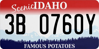 ID license plate 3B0760Y