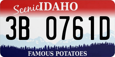 ID license plate 3B0761D