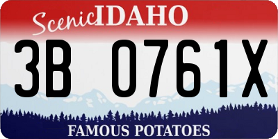 ID license plate 3B0761X