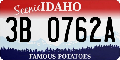 ID license plate 3B0762A