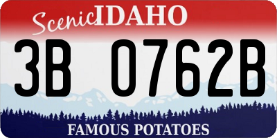 ID license plate 3B0762B