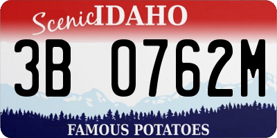 ID license plate 3B0762M
