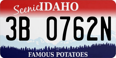 ID license plate 3B0762N
