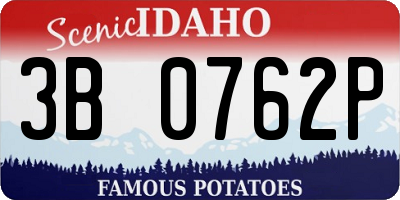 ID license plate 3B0762P
