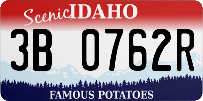 ID license plate 3B0762R