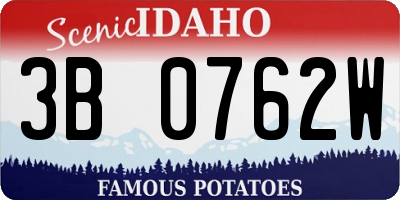 ID license plate 3B0762W