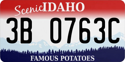 ID license plate 3B0763C