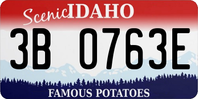 ID license plate 3B0763E