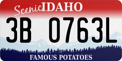 ID license plate 3B0763L