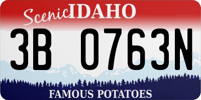 ID license plate 3B0763N