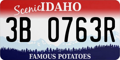 ID license plate 3B0763R