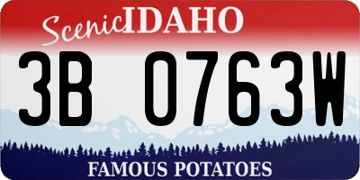 ID license plate 3B0763W