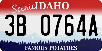 ID license plate 3B0764A