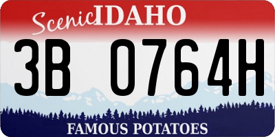 ID license plate 3B0764H