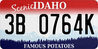 ID license plate 3B0764K