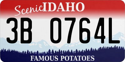 ID license plate 3B0764L