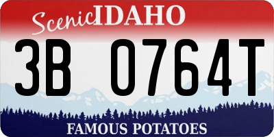 ID license plate 3B0764T