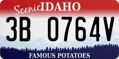 ID license plate 3B0764V