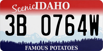 ID license plate 3B0764W